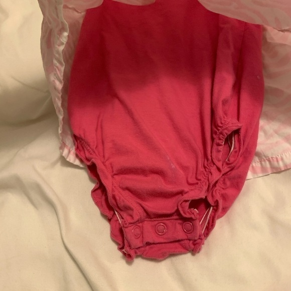 Carter’s Light Pink And White Dress With Hot Pink Onesie Attached 24 Month (156) - Picture 2 of 6
